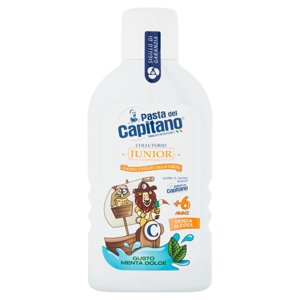 Pasta del Capitano Collutorio Junior Captain +6 anni Gusto Menta Dolce 400 ml